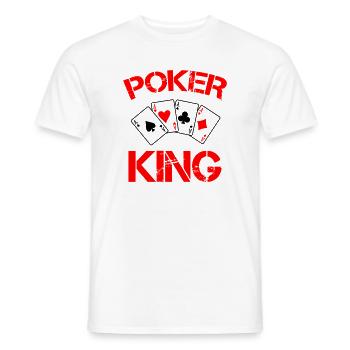 Poker König: Roter Kartenstil - Männer T-Shirt - Weiß - Vorne - AI Model Male 178 dark (178cm)