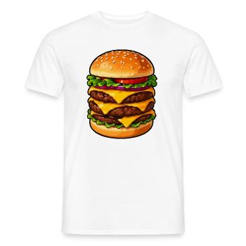 Dreifacher Cheeseburger Kraft - Männer T-Shirt - Weiß - Vorne - AI Model Male 178 dark (178cm)