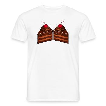 Doppelte Schokoladentorte mit Kirsche - Männer T-Shirt - Weiß - Vorne - AI Model Male 178 dark (178cm)