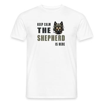 Schäferhund / Ruhe Bewahren - Männer T-Shirt - Weiß - Vorne - AI Model Male 178 dark (178cm)