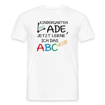 Kindergartenzeit ade, jetzt lerne ich das ABC - Männer T-Shirt - Weiß - Vorne - AI Model Male 178 dark (178cm)