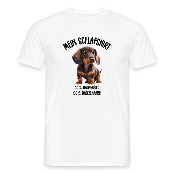 Dackel Welpe Schlafshirt - Männer T-Shirt - Weiß - Vorne - AI Model Male 178 dark (178cm)