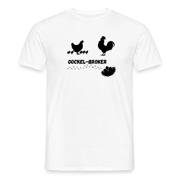 Gockel-Broker - Männer T-Shirt - Weiß - Vorne - AI Model Male 178 dark (178cm)