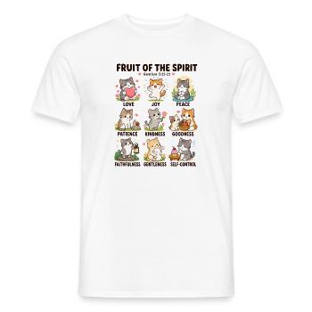  Frucht Des Geistes Katzen Christliche Bibelverse - Männer T-Shirt - Weiß - Vorne - AI Model Male 178 dark (178cm)