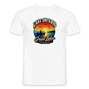 Angeln im Lake Ontario – Leben in den Großen Seen - Männer T-Shirt - Weiß - Vorne - AI Model Male 178 dark (178cm)