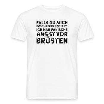 Panische Angst vor Brüsten - Männer T-Shirt - Weiß - Vorne - AI Model Male 178 dark (178cm)
