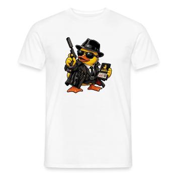 00-QUAK – Der Spion - Männer T-Shirt - Weiß - Vorne - AI Model Male 178 dark (178cm)