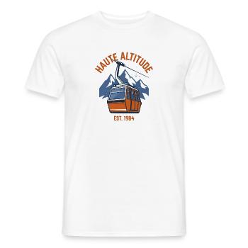 HAUTE ALTITUDE 1984 VINTAGE SKI CABLE CAR RETRO - Männer T-Shirt - Weiß - Vorne - AI Model Male 178 dark (178cm)