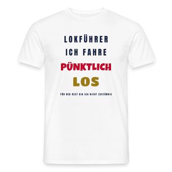 Lokführer Ich fahre pünktlich los - Eisenbahn - Männer T-Shirt - Weiß - Vorne - AI Model Male 178 dark (178cm)