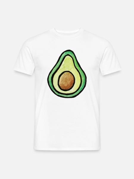Aquarell Avocado-Scheibe - Männer T-Shirt - Weiß