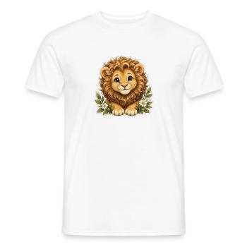 Cute Lion Cub – Sunny Safari Friend - Männer T-Shirt - Weiß - Vorne - AI Model Male 178 dark (178cm)
