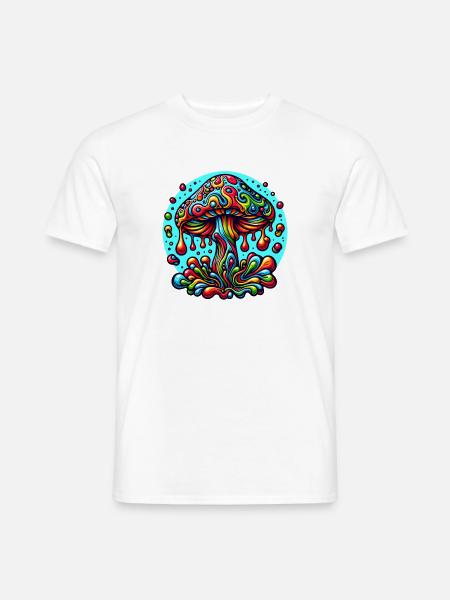 MUSHROOM - Männer T-Shirt - Weiß