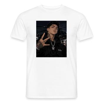 Nachtglanz Tattooheld im Hoodie - Männer T-Shirt - Weiß - Vorne - AI Model Male 178 dark (178cm)
