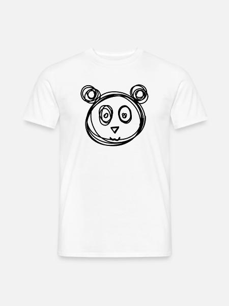 Panda handgezeichnet - Männer T-Shirt - Weiß