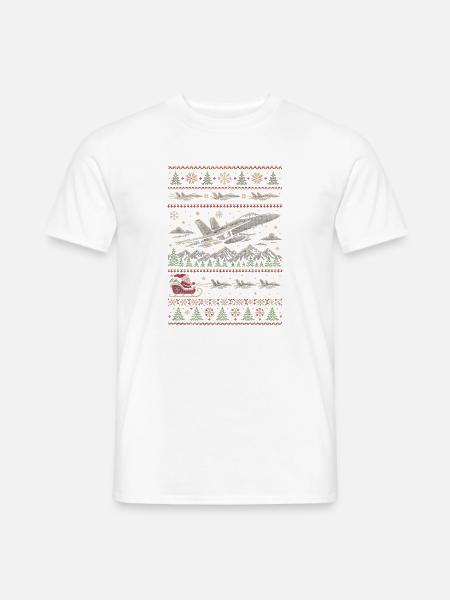 F18 Hornet Weihnachtspullover - Männer T-Shirt - Weiß