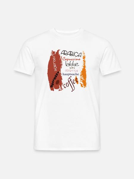 Kaffee  - Männer T-Shirt - Weiß