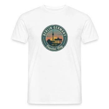Vintage-Berliner Deutschland-Abzeichen - Männer T-Shirt - Weiß - Vorne - AI Model Male 178 dark (178cm)