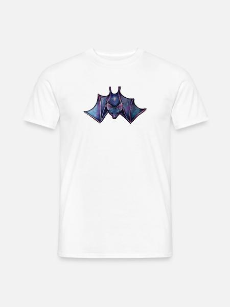Violette Nachtfledermaus-Illustration - Männer T-Shirt - Weiß