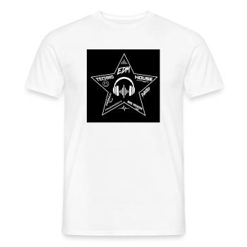 EDM Stern Kopfhörer Muster - Männer T-Shirt - Weiß - Vorne - AI Model Male 178 dark (178cm)