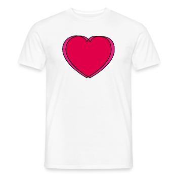 Pop-Art Herz in Pink & Rot - Männer T-Shirt - Weiß - Vorne - AI Model Male 178 dark (178cm)