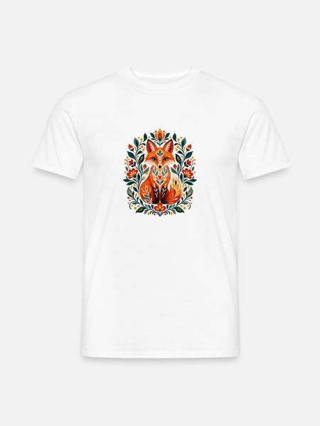 Fuchsliebhaber, ästhetische, botanische Waldtierkunst, Kunst - Männer T-Shirt - Weiß