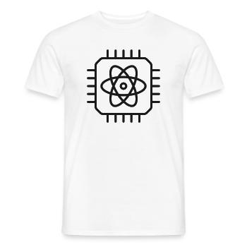 KI-Quantencomputing-Mikrochip-Liniensymbol - Männer T-Shirt - Weiß - Vorne - AI Model Male 178 dark (178cm)