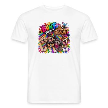 Bunt statt Braun: Hundevielfalt - Männer T-Shirt - Weiß - Vorne - AI Model Male 178 dark (178cm)