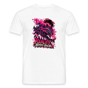 Neon Drache Flammensturm - Männer T-Shirt - Weiß - Vorne - AI Model Male 178 dark (178cm)