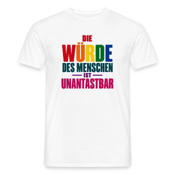 Die Würde des Menschen – Buntes Grundrechte-Motiv - Männer T-Shirt - Weiß - Vorne - AI Model Male 178 dark (178cm)