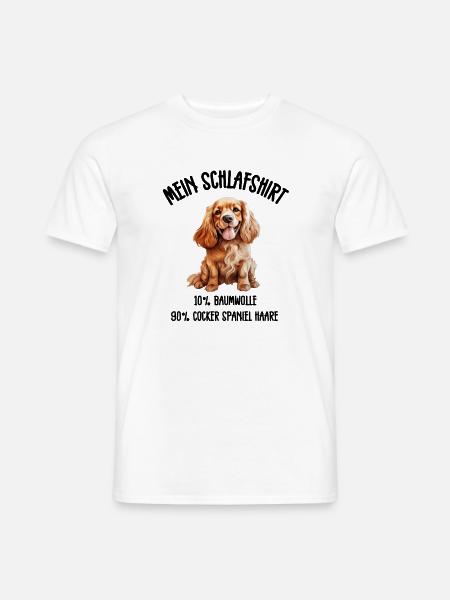 Cocker Spaniel Schlafshirt Froh - Männer T-Shirt - Weiß