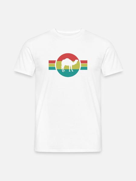Kamel Silhouette Retro-Look - Männer T-Shirt - Weiß
