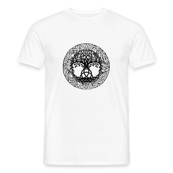 Celtic Irland Wikinger Keltisch Knoten Muster Baum - Männer T-Shirt - Weiß - Vorne - AI Model Male 178 dark (178cm)