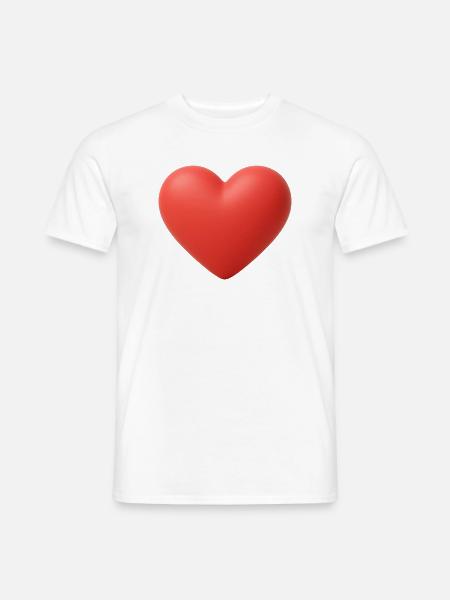 Glänzendes 3D Herz - Männer T-Shirt - Weiß