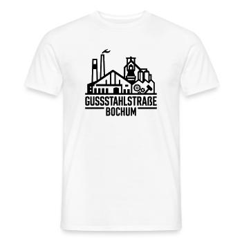 Gussstahlstraße Bochum Ruhrpott Industrie T-Shirt - Männer T-Shirt - Weiß - Vorne - AI Model Male 178 dark (178cm)
