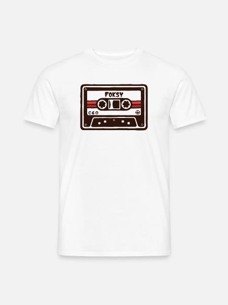 Retro C60 Kassetten-Comic-Kunst - Männer T-Shirt - Weiß