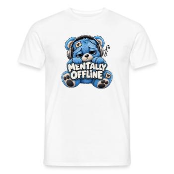Mentally Offline Plüschbär - Männer T-Shirt - Weiß - Vorne - AI Model Male 178 dark (178cm)