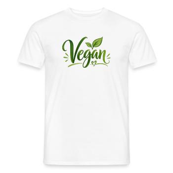 Vegan - Veganer - fleischfrei - fleischlos - Männer T-Shirt - Weiß - Vorne - AI Model Male 178 dark (178cm)