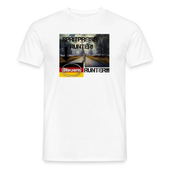 Spritpreise Runter! – Steuerlast senken!!! - Männer T-Shirt - Weiß - Vorne - AI Model Male 178 dark (178cm)
