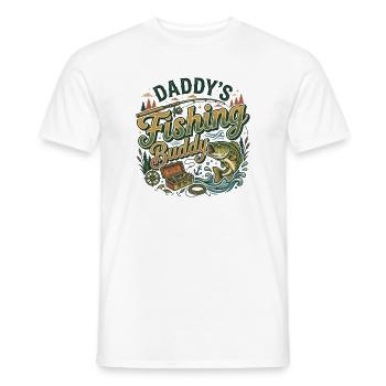 Daddy's Fishing Buddy Outdoor-Campingsee - Männer T-Shirt - Weiß - Vorne - AI Model Male 178 dark (178cm)