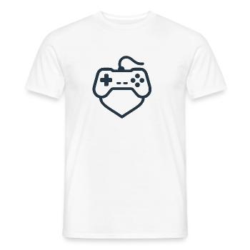 Retro Controller Silhouette – Clean Gamer-Shirt - Männer T-Shirt - Weiß - Vorne - AI Model Male 178 dark (178cm)