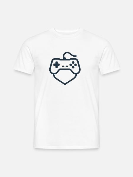 Retro Controller Silhouette – Clean Gamer-Shirt - Männer T-Shirt - Weiß
