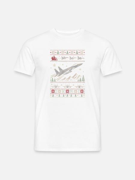F15 Eagle Weihnachtspullover - Männer T-Shirt - Weiß