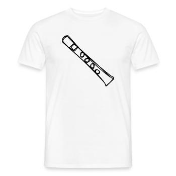 Blockflöte handgezeichnet - Männer T-Shirt - Weiß - Vorne - AI Model Male 178 dark (178cm)