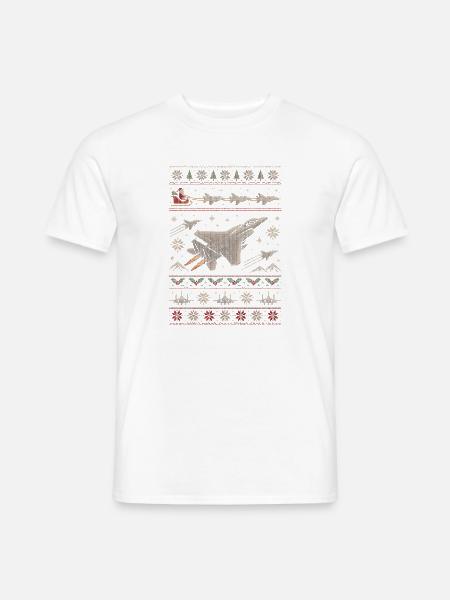 F15 Eagle Weihnachtspullover - Männer T-Shirt - Weiß