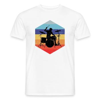 Geschenkidee für den Drummer mit Schlagzeugspielen - Männer T-Shirt - Weiß - Vorne - AI Model Male 178 dark (178cm)