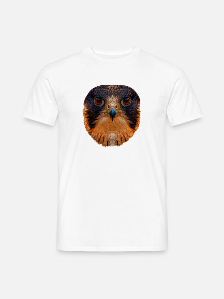 Falken Kopf im Flammenlicht - Männer T-Shirt - Weiß