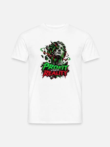 Profit Over Reality Neon Break - Männer T-Shirt - Weiß