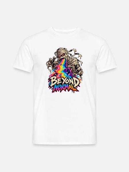 Beyond Normal: Mumie im Regenbogenrausch - Männer T-Shirt - Weiß