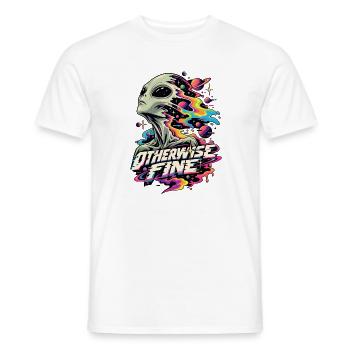 Alien Cosmic Flux - Männer T-Shirt - Weiß - Vorne - AI Model Male 178 dark (178cm)