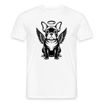 Französische Bulldoggen-Engelsflügel - Männer T-Shirt - Weiß - Vorne - AI Model Male 178 dark (178cm)
